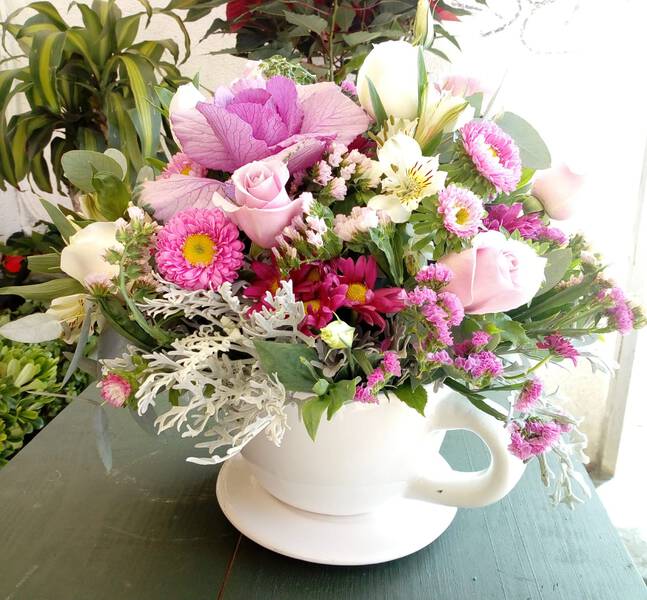 TAZA DE FLORES